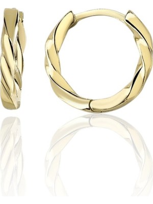 Normadia 925 Ayar Gümüş 17 mm Burgu Halka Model Küpe, Şık ve Zarif Tasarım