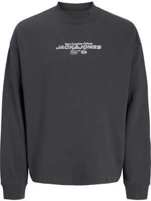 Jack & Jones Erkek Gögüs Logo Baskili Sweatshirt - Mineral