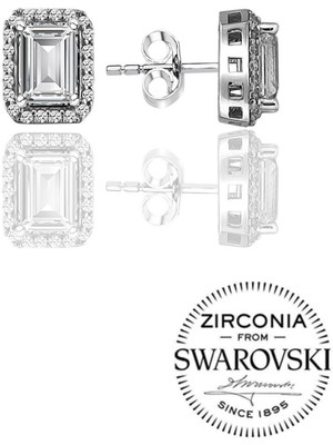 Normadia Gümüş Baget Taşlı Şık Model Küpe, Zarif ve Parlak Tasarım