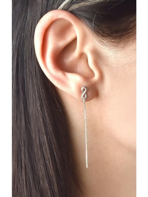 Normadia 925 Ayar Gümüş Sonsuzluk Model Asansörlü Küpe, Şık ve Zarif Tasarım