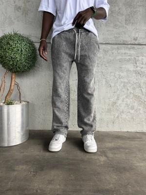 KağanKY Koyu Gri Yıkamalı Baggy Eşofman