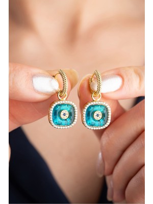 Normadia 925 Ayar Gümüş Cam Göz Nazar Küpe, Şıklığınızı Tamamlayan Zarif Tasarım