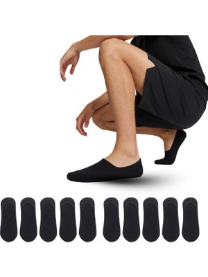 Kral Socks Kadın - Erkek Düz Desen (10 Çift) Pamuklu Terletmez Babet Çorap