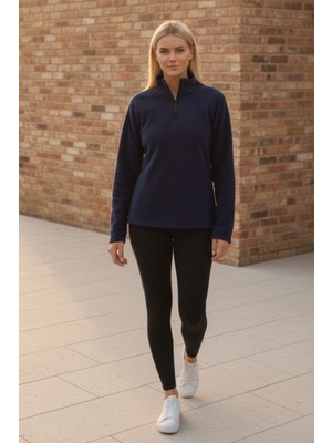 Knup Kadın Kışlık Sweatshırt - Yarım Fermuar Polar Kumaş