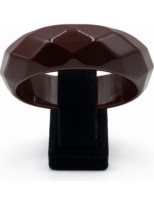 Pangu Fasetli Yüzeyli Geniş Akrilik Bilezik