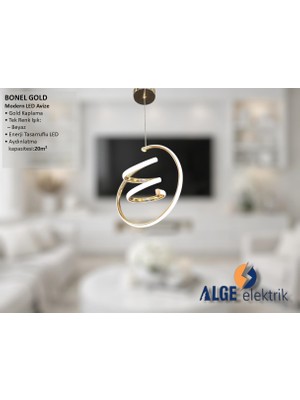 Alge Avize Bonel Gold Modern LED Avize
