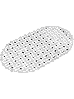 Delixa Efe Mark Eko Serisi Banyo - Küvet Içi Kaydırmaz Vantuzlu Oluklu Oval Paspas 63 x 34 Cm, Siyah