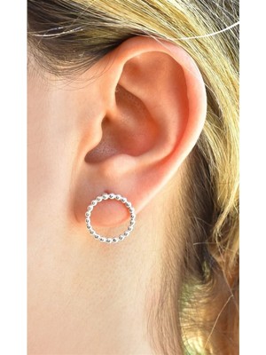 Normadia 925 Ayar Gümüş Jelux Yıldız Desenli Halka Küpe, Şık Takı Seçeneği