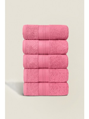 Ellaline 5'li El Havlusu Seti %100 Pamuk Sertifikalı, El / Yüz / Banyo / Mutfak Havlusu 50X80CM - Gül Kurusu