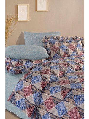 Uçkan Home Prism Serisi Fırfırlı Çift Kişilik 6 Parça Nevresim Takımı