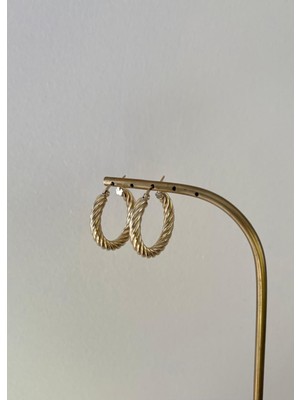 Marsel Özel Seri Burgu Model Çelik Gold Halka Küpe