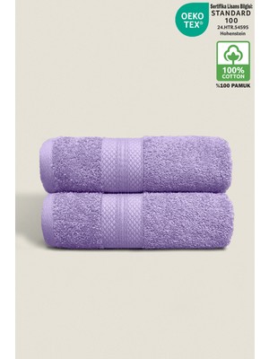 Ellaline 2'li Havlu Seti %100 Pamuk Sertifikalı, Ultra Emici, Yumuşak Havlu Takımı Elmas Desen Bordür 50X80CM