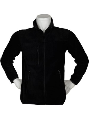 Siyah 3 Fermuarlı Polar Hırka