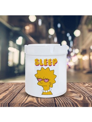 Hediyara Lisa Simpson Küllük Sleep Baskılı Kül Tablası K-60
