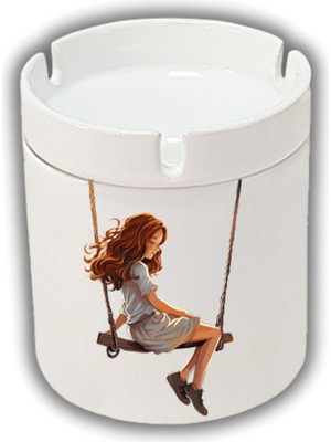 Hediyara Salıncakta Sallanan Kız Baskılı Küllük Kül Tablası