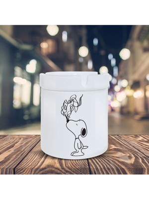 Hediyara Snoopy Küllük Çizgi Karakter Baskılı Kül Tablası K-69
