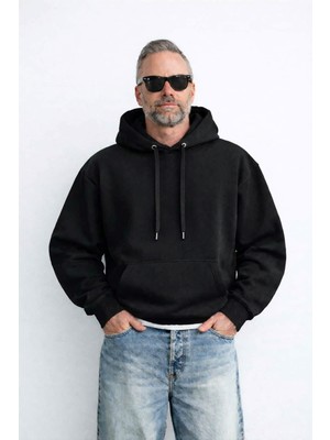 Ohepmoda Içi Polarlı Kapşonlu Erkek Sweatshirt Hoodie