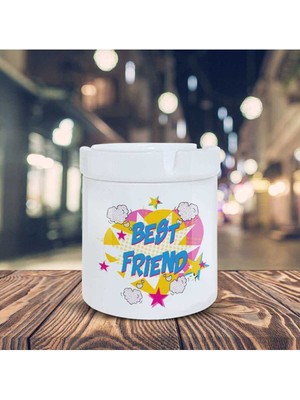 Hediyara Best Friend Yazılı Küllük Pop Art Baskılı Kül Tablası K-112