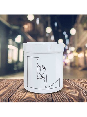 Hediyara Çizimsel Kız Küllük I?llüstrasyon Baskılı Kül Tablası K-32