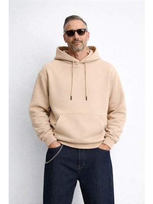 Ohepmoda Içi Polarlı Kapşonlu Erkek Sweatshirt Hoodie