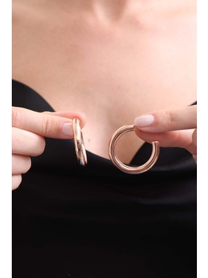 Normadia Parlak 925 Ayar Gümüş Halka Küpe, Şık ve Zarif Tasarım