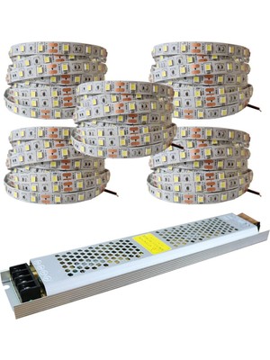 Delixa Amber LED 4040 Yeni Nesil 25 Metre Şerit LED 12NAN 33 Amper 400 Watt LED Trafo Oturma Odası, Yatak O