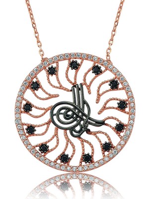 Akıllı Durak 925 Ayar Gümüş Tuğralı Güneş Kolye PT2610207 (491)