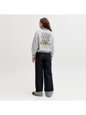 Jack & Jones Kadin Sirt Baskili Sweatshirt - Gia