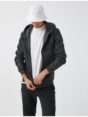 Koton Fermuarlı Sweatshirt Kapüşonlu
