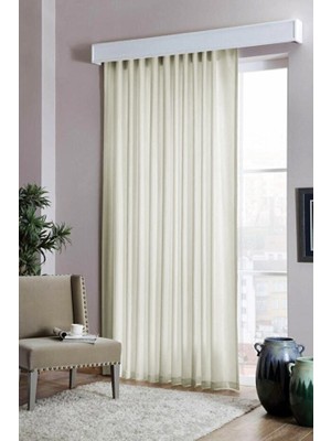 Paşamanlar Düz Pile Krem Saten Güneşlik – Kornişe Hazır, Şık ve Dökümlü, Salon & Yatak Odası Uyumlu