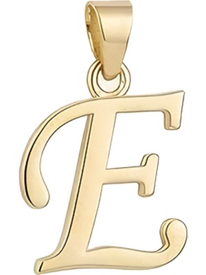 Hakan Mücevherat E Harfi El Yazısı 14 Ayar Kolye Ucu