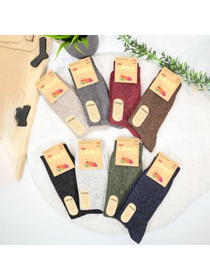 Kral 4'lü Thermal Etkili Ince Örgülü Kışlık Çorap, Lambswool Yünlü (Kuzu Yünlü)