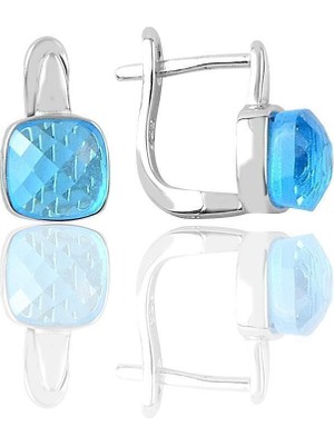 Normadia Gümüş Kedi Gözü Taşlı Zarif Küpe Şık Takı