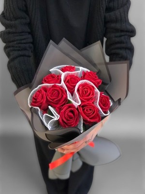Masalsı Concept  Sevgiliye Özel Hediye 14 Şubat'a Özel 10 Gül Buketi Sevgililer Günü Hediyesi Kırmızı Kadife Gül