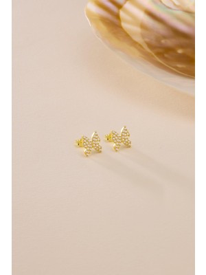 Normadia 925 Ayar Gümüş Minik Zirkon Kelebek Küpe, Zarif ve Şık Takı