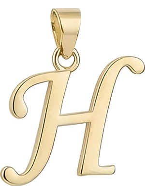 Hakan Mücevherat H Harfi El Yazısı 14 Ayar Kolye Ucu