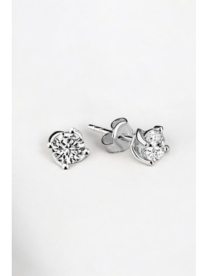 Normadia 925 Ayar Gümüş Zirkon Taşlı Tek Burma Küpe, Şık ve Zarif Takı