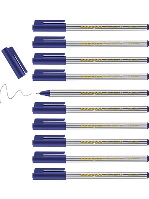 Delixa Edding 89 - Fineliner - Mavi - 10 Kalem- 0,3 mm Ekstra Ince Yuvarlak Uç