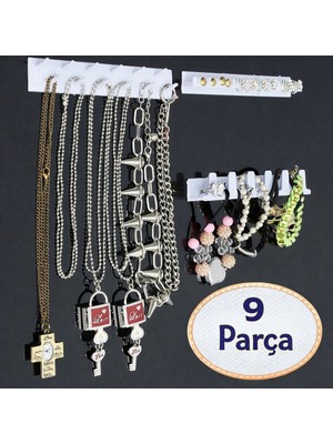 Neler Geldi Neler Bling Eez Takı Askısı 9 Parça Takı Aksesuar Düzenleyici Kolye Küpe Yüzük Takı Organizer