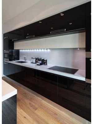 Delixa Stickerart Parlak Siyah Mobilya Dolap Kaplama Folyosu 61 cm x 1 Metre