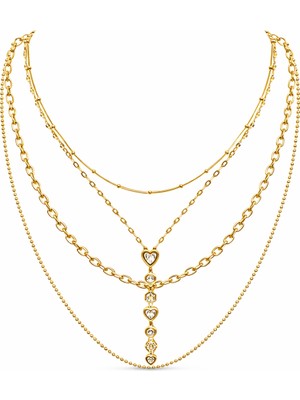 Venüs Design Çelik Çoklu Kolye Seti