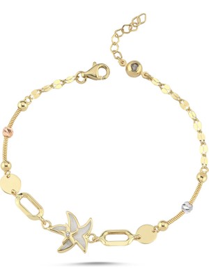 Sembol Gold Deniz Yıldızı Minimal Altın Bileklik 17-20 cm