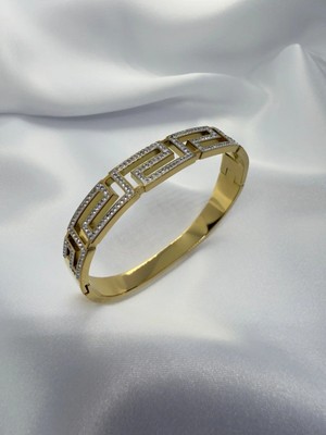 BG Jewellery Vıp Gold Taşlı Çelik Kelepçe