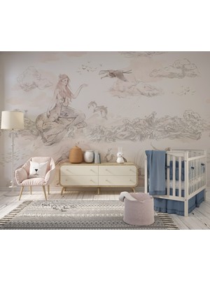 Grown Deniz Canlıları Beyaz Çocuk Odası Duvar Kağıdı