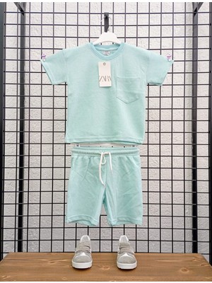 Deniz Home Wear Gofre Kumaş Unisex Çocuk Şort Takım