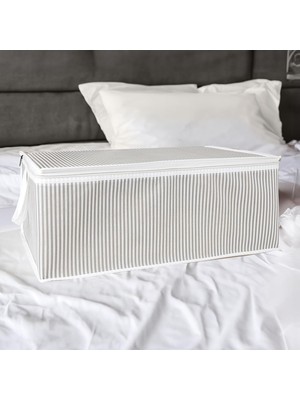 Delixa Pazar Kapısı Baza Altı Düzenleyici Kumaş Hurç (50 x 30 x 20) (8 Adet Gri)