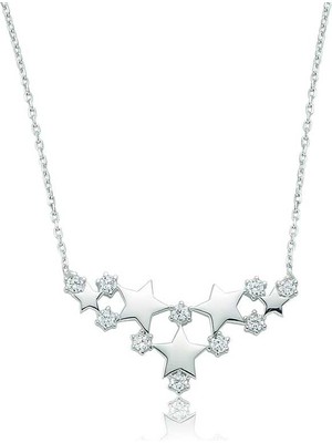 Akıllı Durak 925 Ayar Gümüş Yıldız Kadın Gümüş Kolye PT2610258 (491)