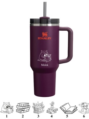 Kişiye ÖzelStanley Quencher Pipetli Termos 1,18 Özel Isimli Mürdüm