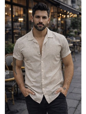 COLVİ'S MAN COLVİS MAN  Slim Fit Kısakol Urban Aura Yazlık Erkek Gömlek