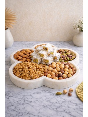 Akmera Home Mermer Çiçek Sunum Tabağı